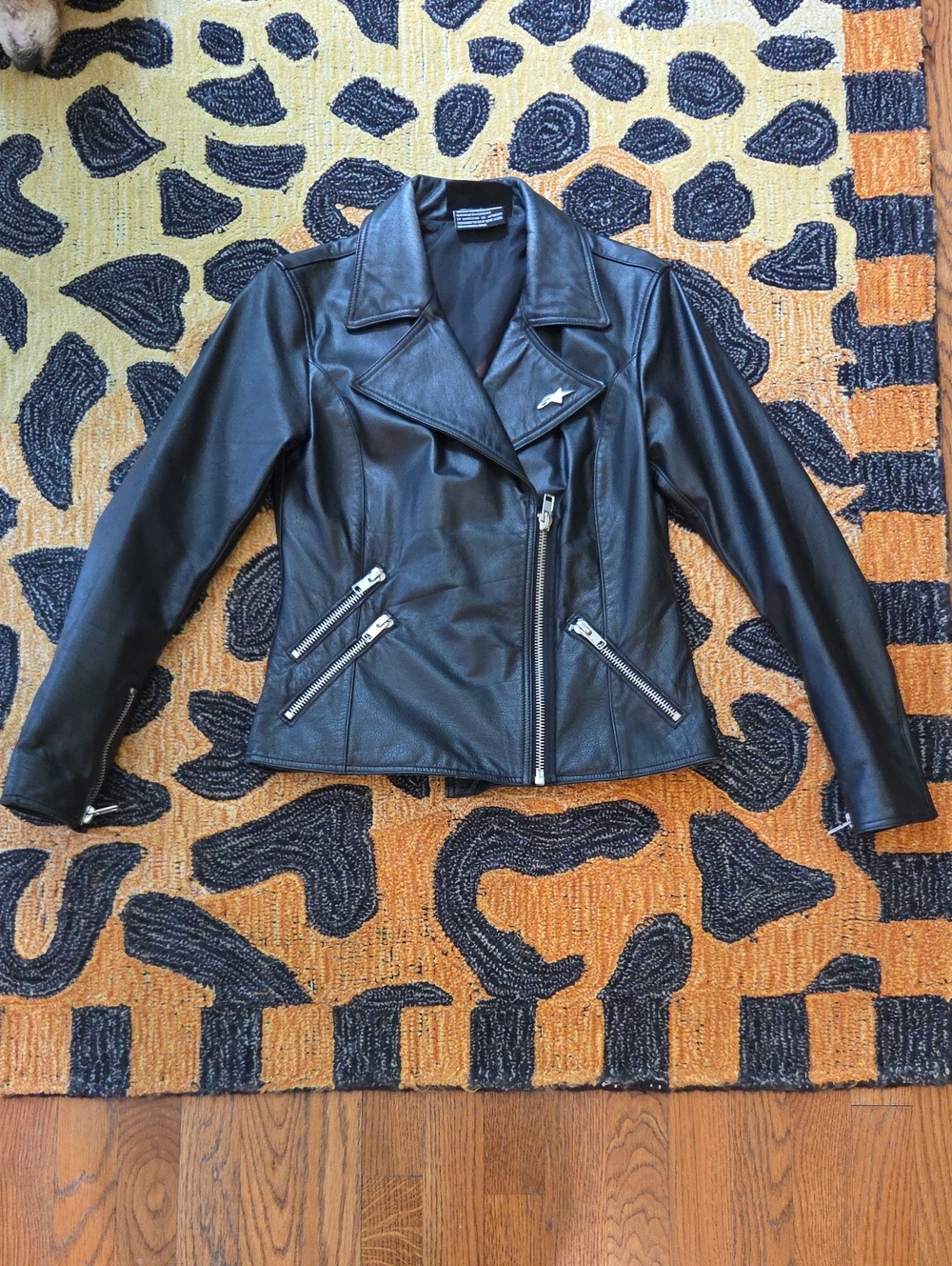 Alpinestars Black Leather Motorcycle Moto Jacket